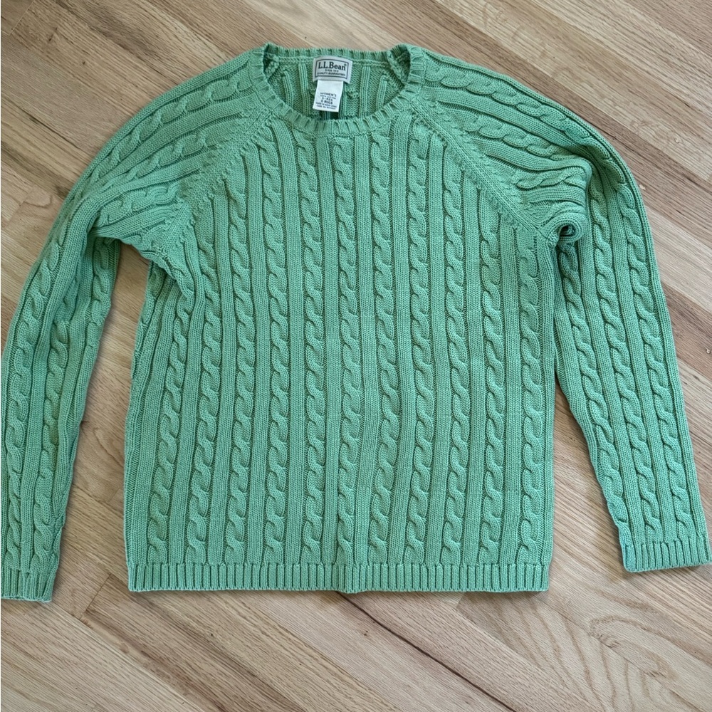 L.L. Bean women’s cotton cable knit pullover sweater